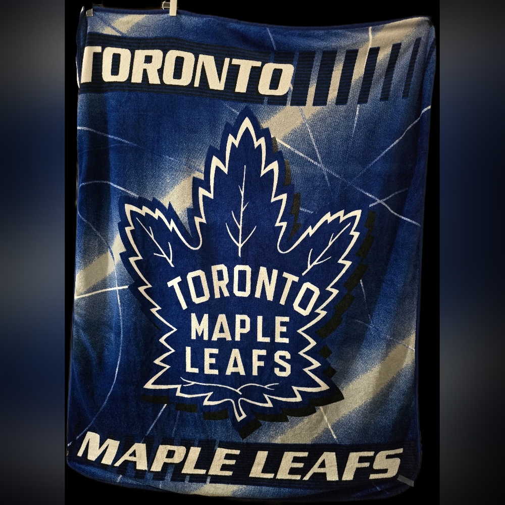 Toronto Maple Leafs NHL Fleece Blanket Large Blue Hockey Throw Official Licensed